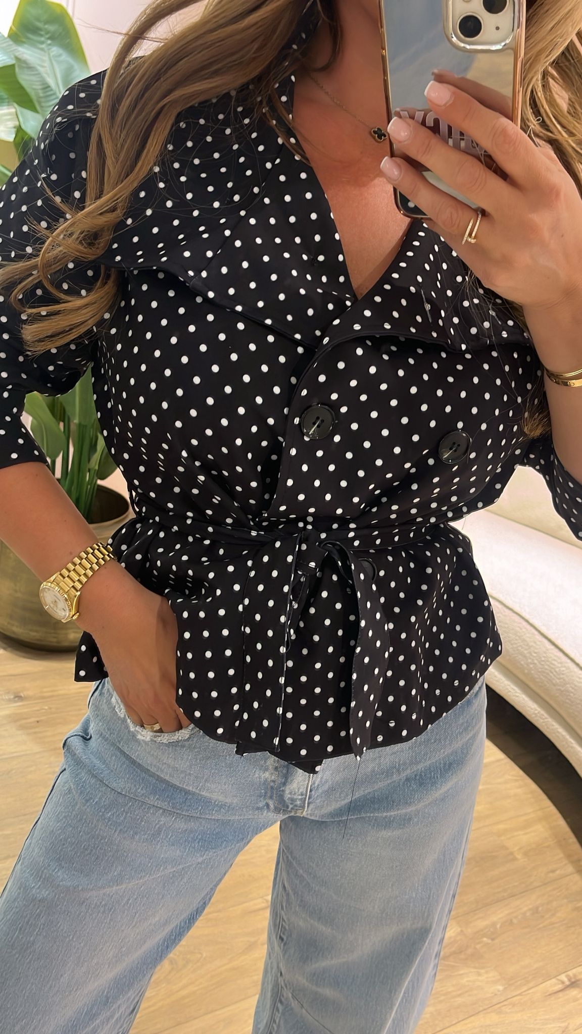 Paris Polka Trench - zwart 🖤
