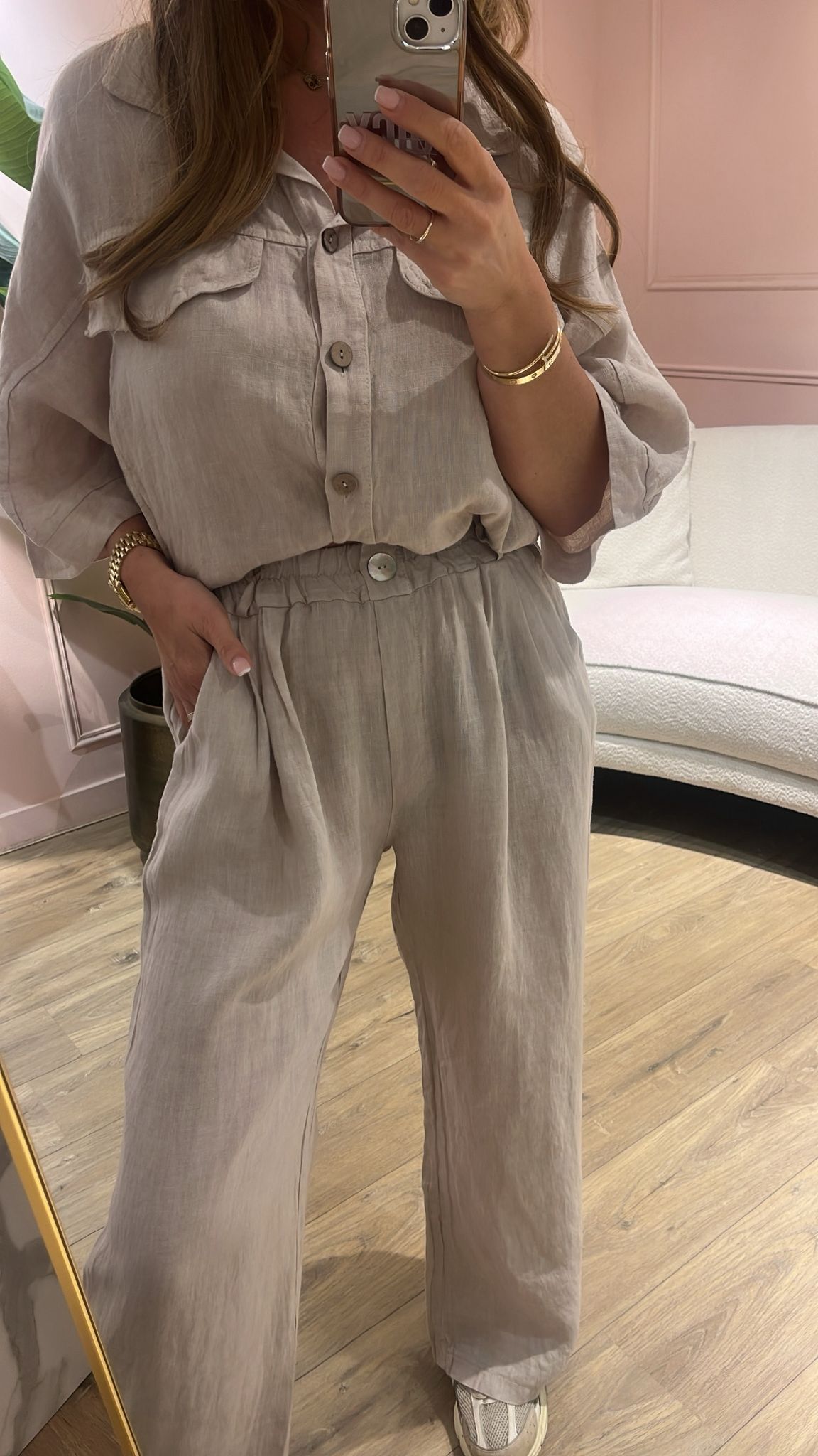 Lina Linnen Broek - zandkleur