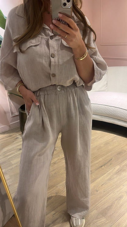 Lina Linnen Broek - zandkleur