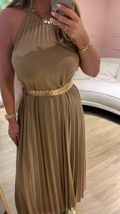 Golden Glow Dress - golden taupe