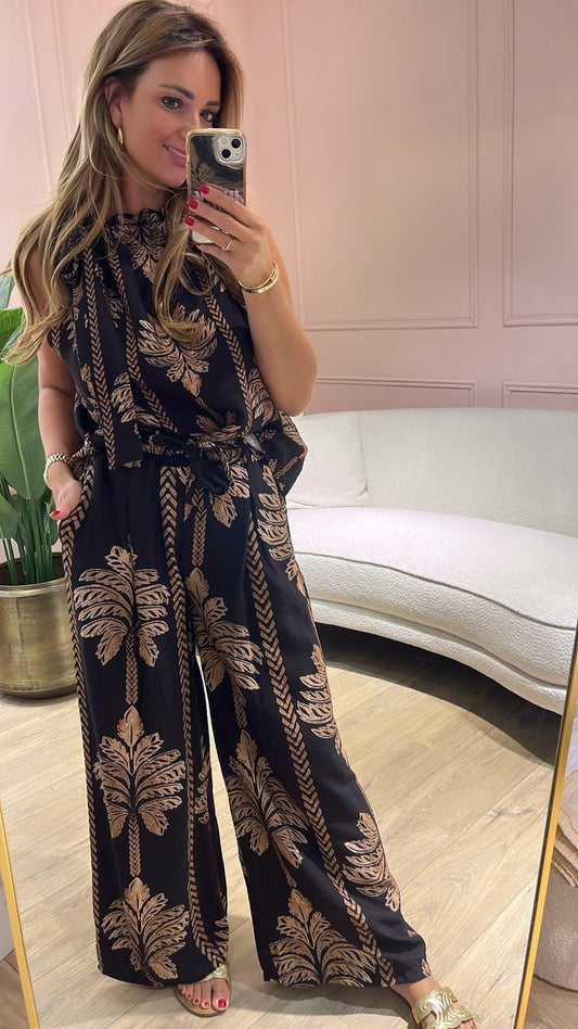 Palma Wide Leg Broek - zwart