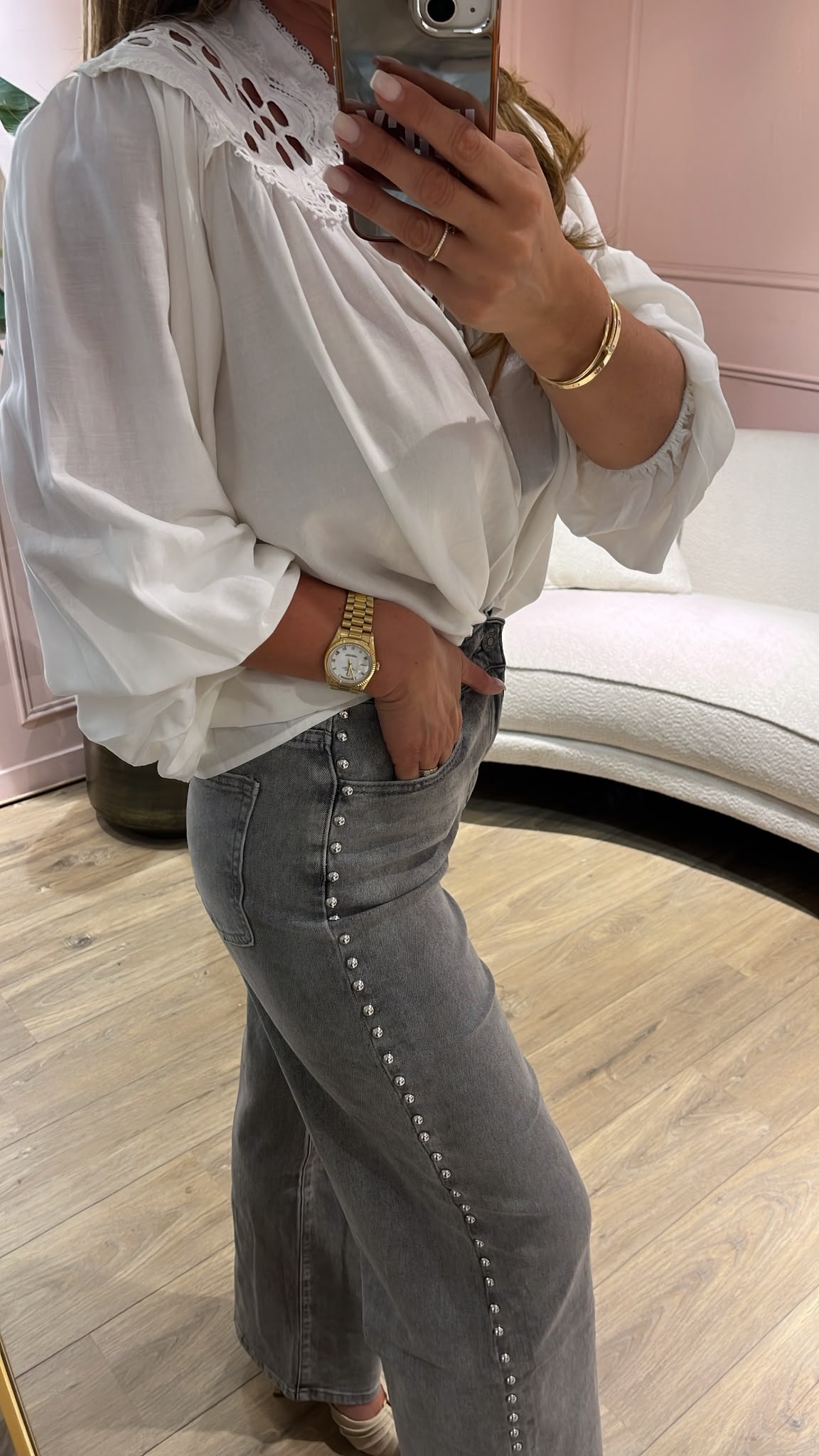 Silver Stud Denim