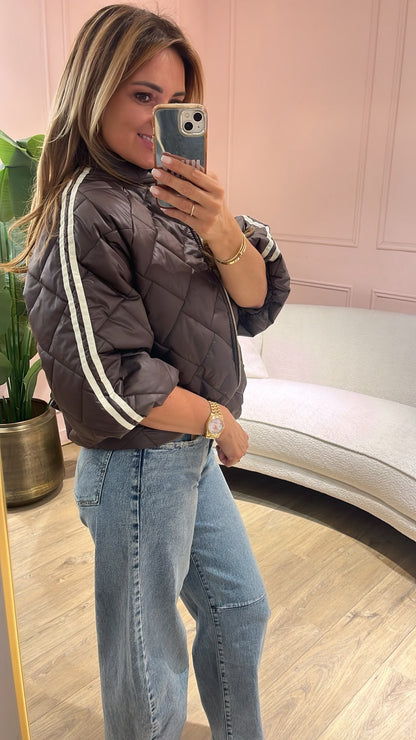 City Chic Bomber - donker taupe