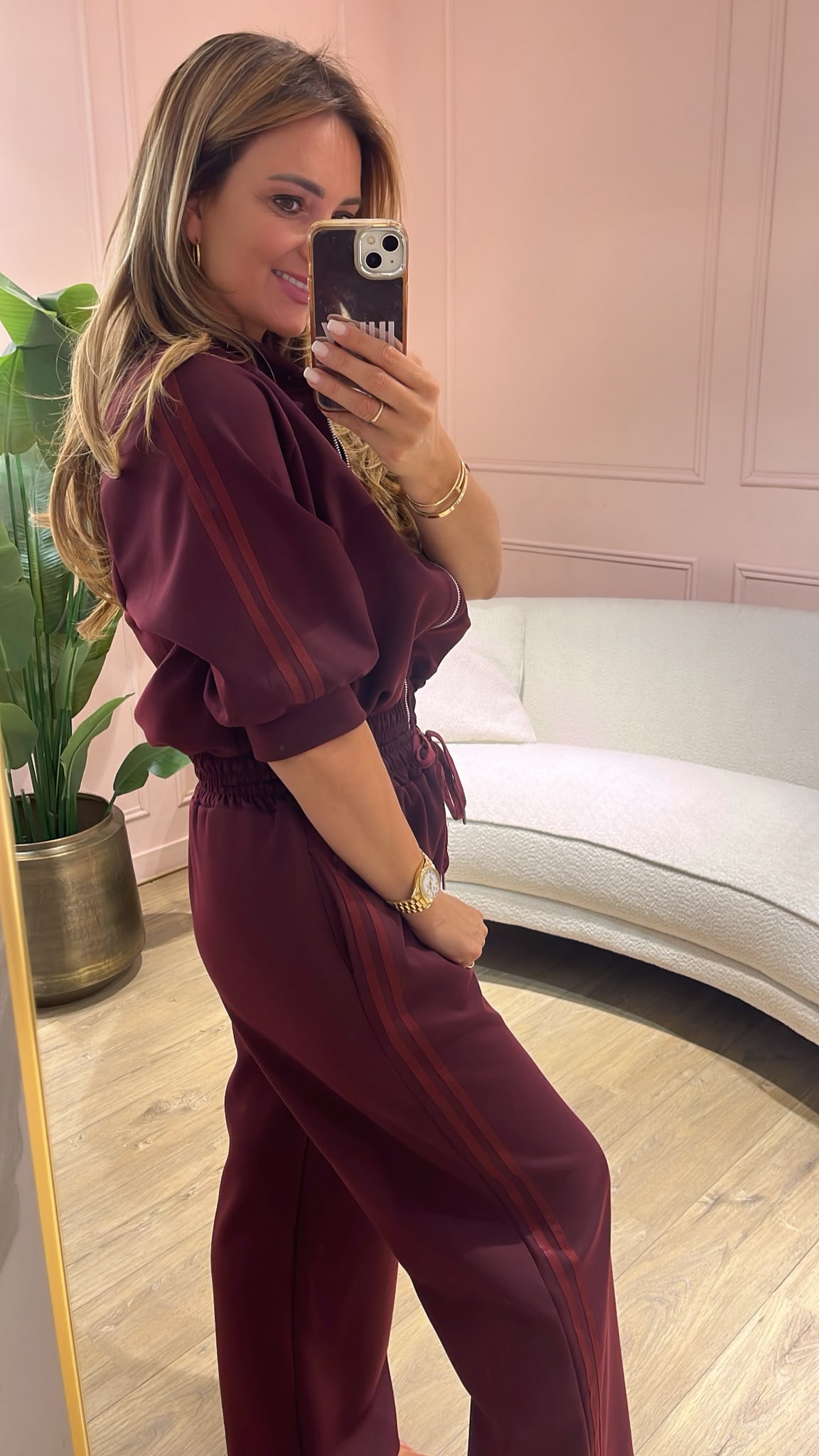 Monaco Stripe Set - burgundy