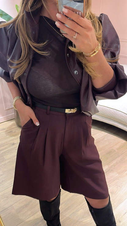 City Chic Bermuda - bordeaux