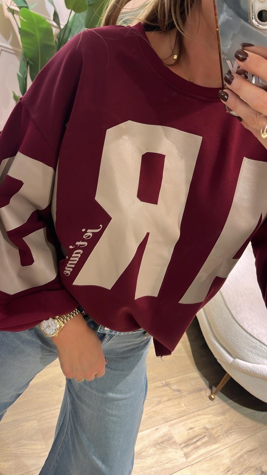 Paris Oversized Sweater – burgundy