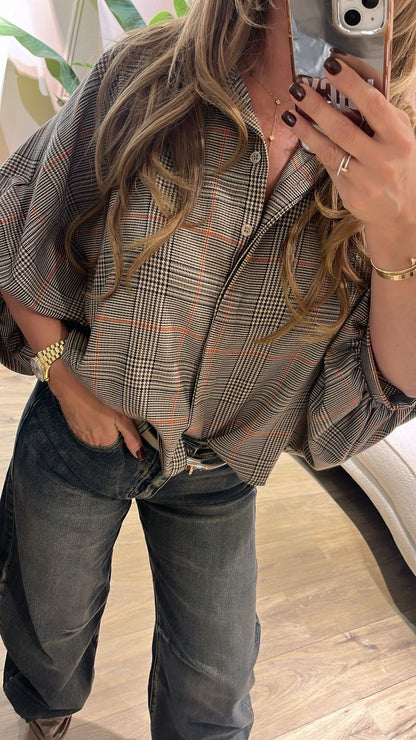 The Autumn Check Blouse - beige
