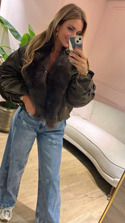Amélie Fur Jacket - donkerbruin