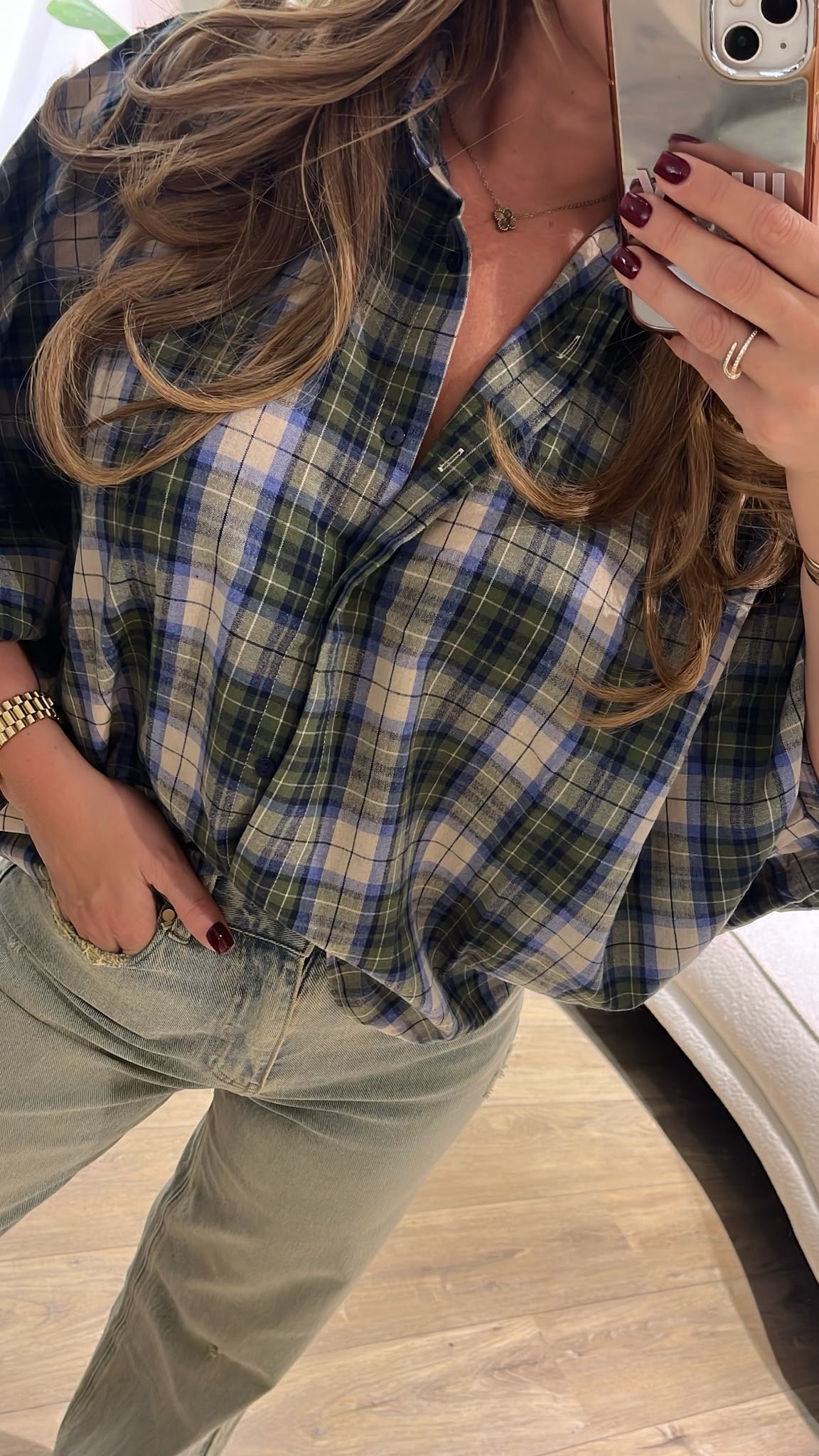The Autumn Check Blouse - groen/blauw