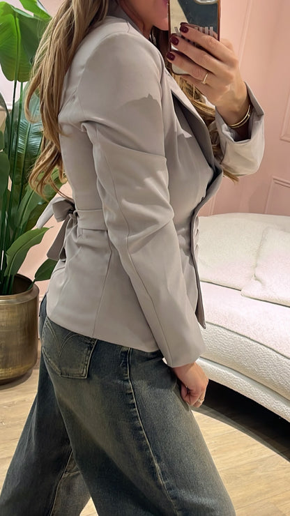 Sophie Wrap Blazer - light taupe