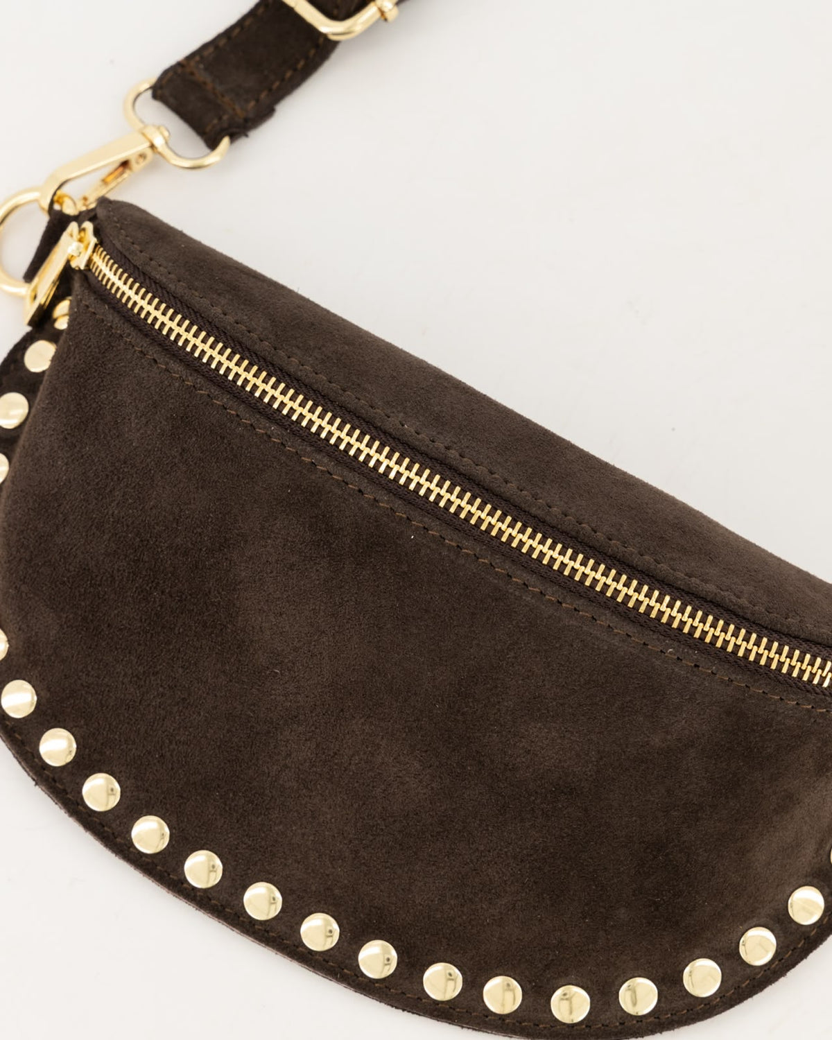 Suède Stud Bag - donkerbruin