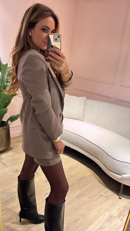 Milano Check Blazer - bordeaux
