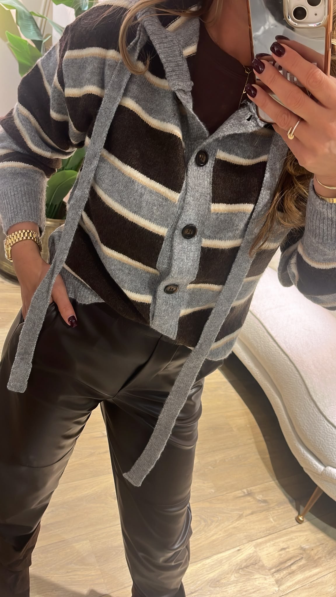 Luna Stripe Capuchon Vest