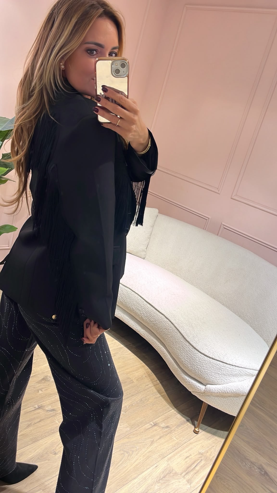 Fringe Elegance Blazer - zwart