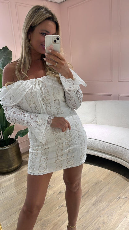Luna Lace Dress wit